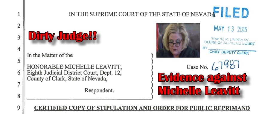  Judge Michelle Leavitt Issued Public Reprimand by Nevada Judicial Disciplinary Commission