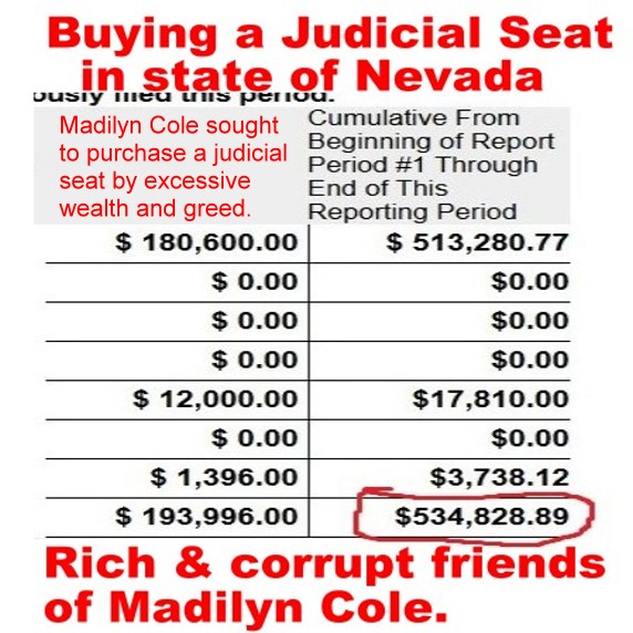 Madilyn Cole. Buying a Judicial seat in Nevada